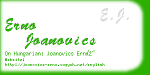 erno joanovics business card